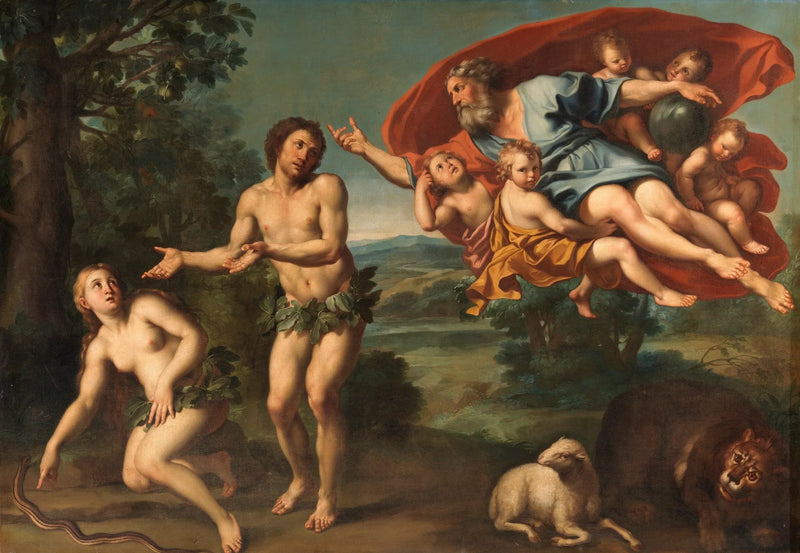 Adam og Evas Udstødelse - Domenichino
