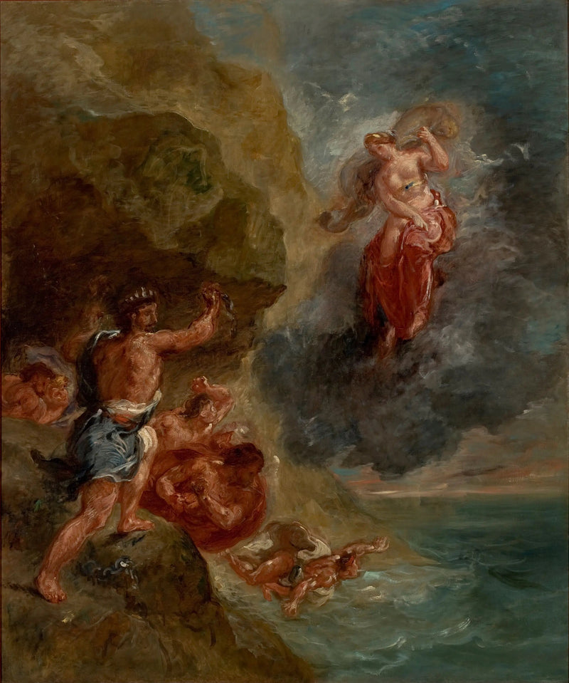Vinteren - Junon beder om at ødelægge Aeneas' flåde - Eugène Delacroix