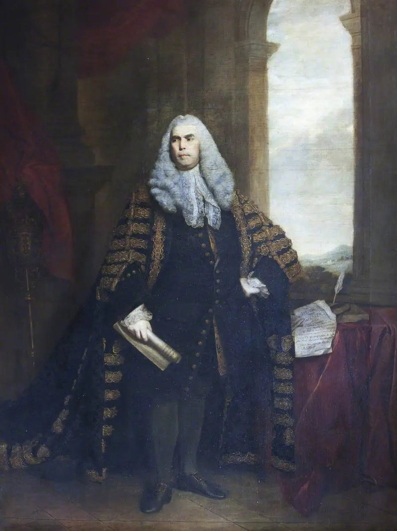 Den ærede Sir John Cust, 3. baron af Pinchbeck og 6. baron af Humby (1718-1770), i præsidenttøj - Joshua Reynolds