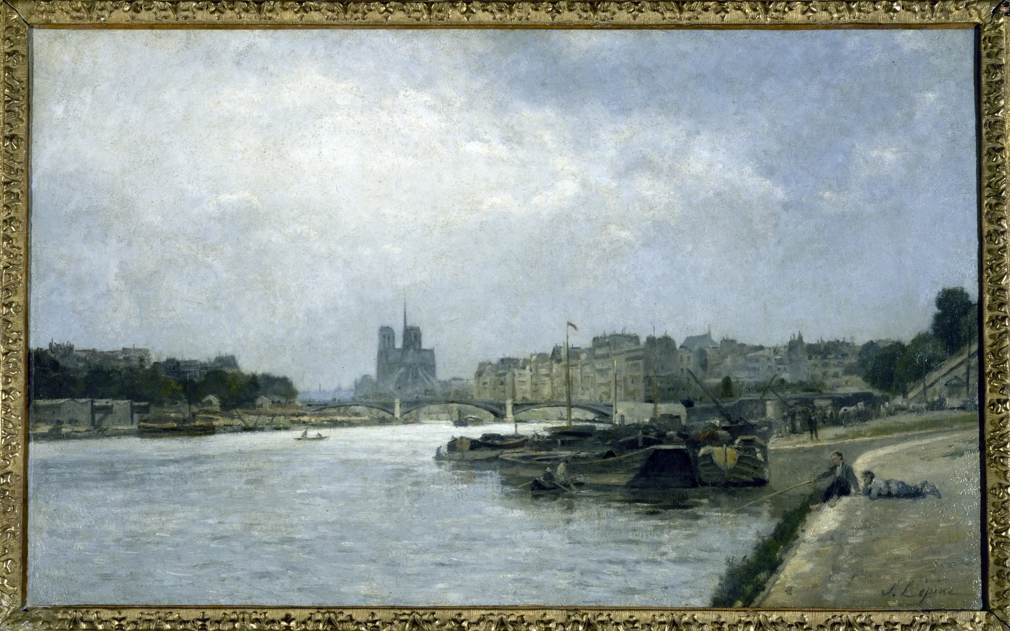 L'île de la Cité et l'île Saint-Louis, vues du pont d'Austerlitz - Stanislas Lépine image 1 copie de tableau peinte à la main