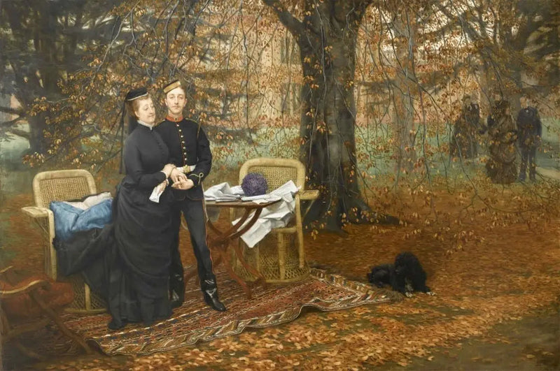 Kejserinde Eugénie og Prinsimperiet i Camden Place-parken - James Tissot