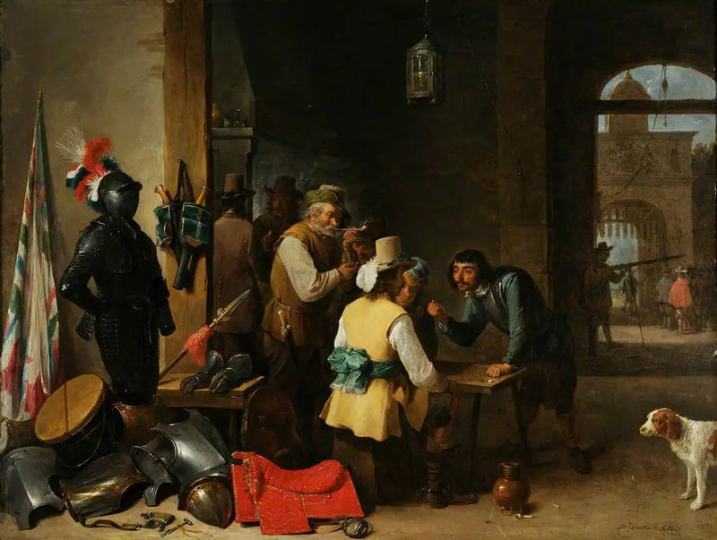 Indretningen af en vagtstue - David Teniers den Yngre
