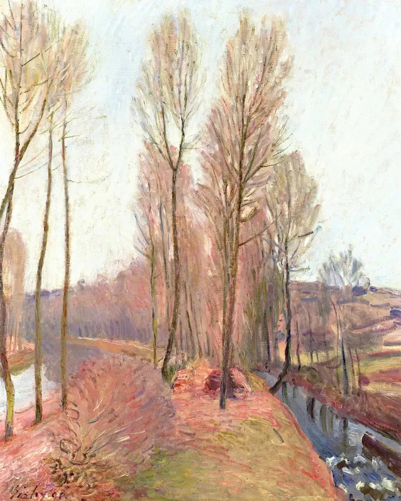 L'Orvanne og Loing-kanalen om vinteren - Alfred Sisley
