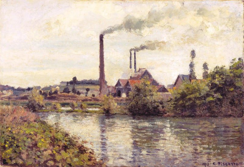 Fabrikken i Pontoise - Camille Pissarro