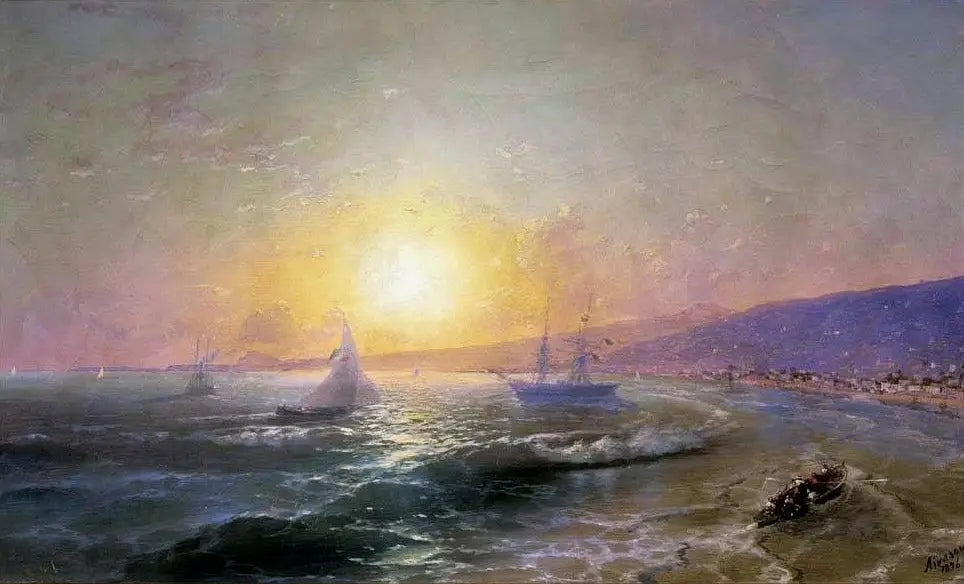 La baie à l'aube. - Ivan Aïvazovski image 1 reproduction réalisée par Alpha Reproduction