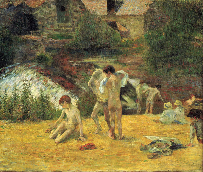 Badning ved møllen i Bois D'Amour - Paul Gauguin