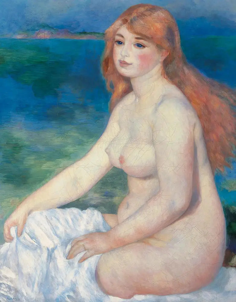 Den blonde badende - Pierre-Auguste Renoir