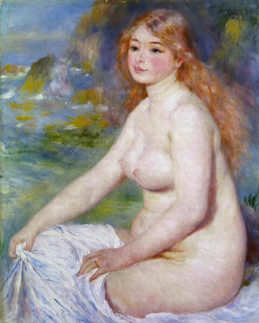 Den blonde badende - Pierre-Auguste Renoir
