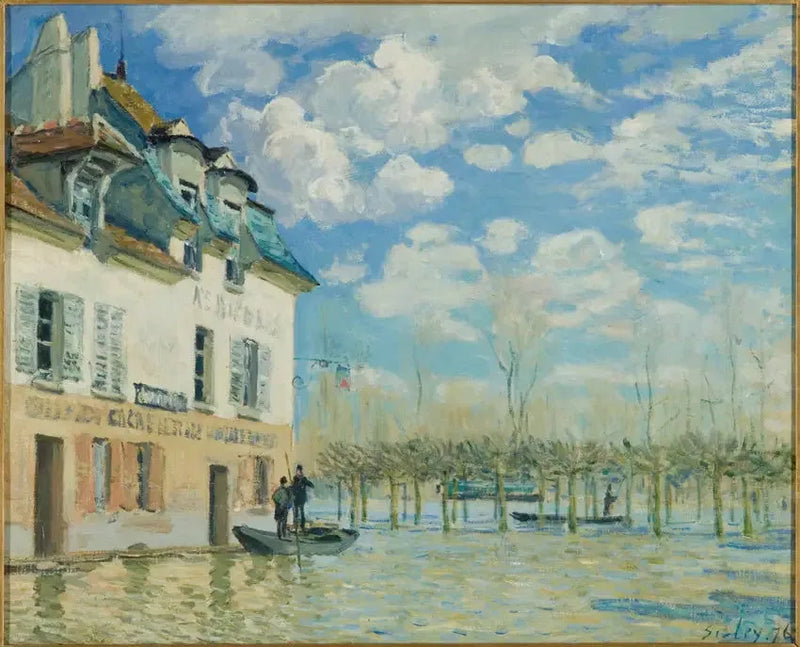 Båden under oversvømmelsen, Port-Marly - Alfred Sisley