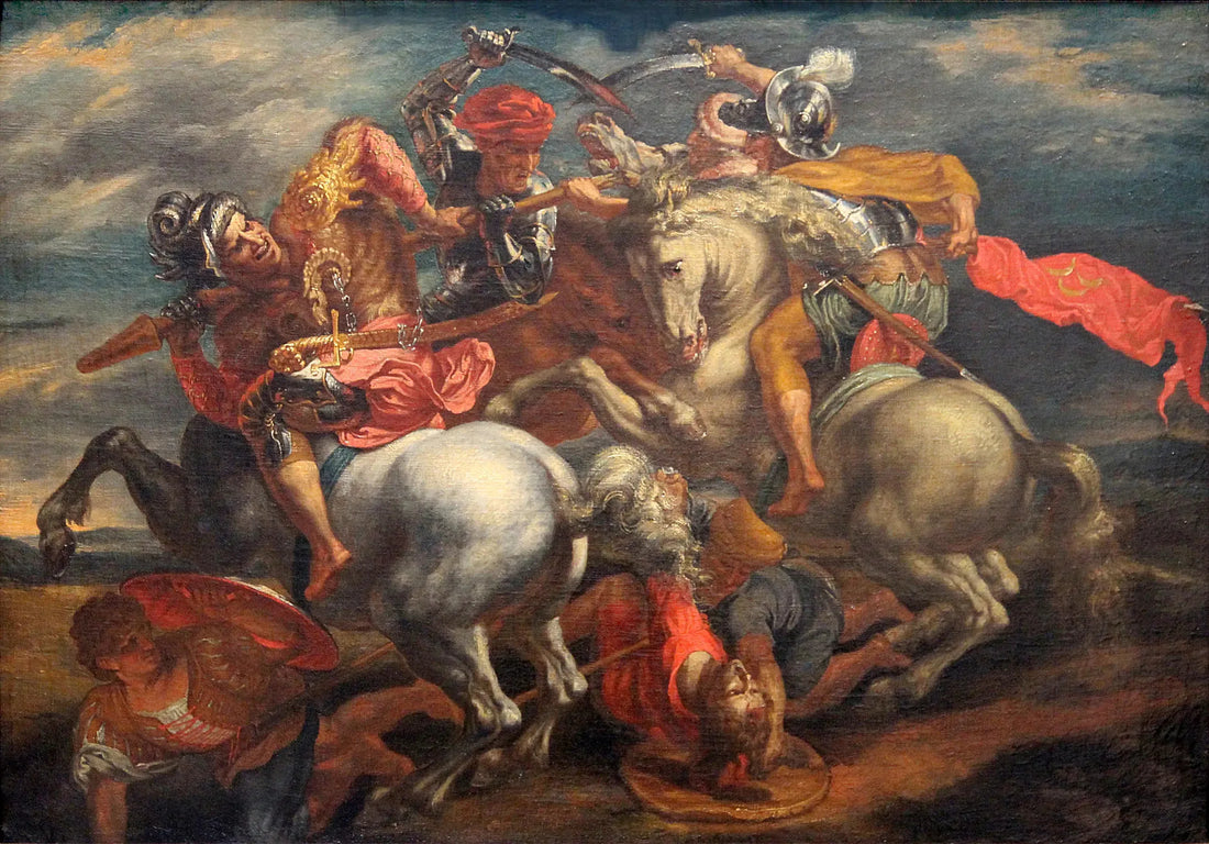 "Slaget ved Anghiari" (Kampen om fanen). - Peter Paul Rubens