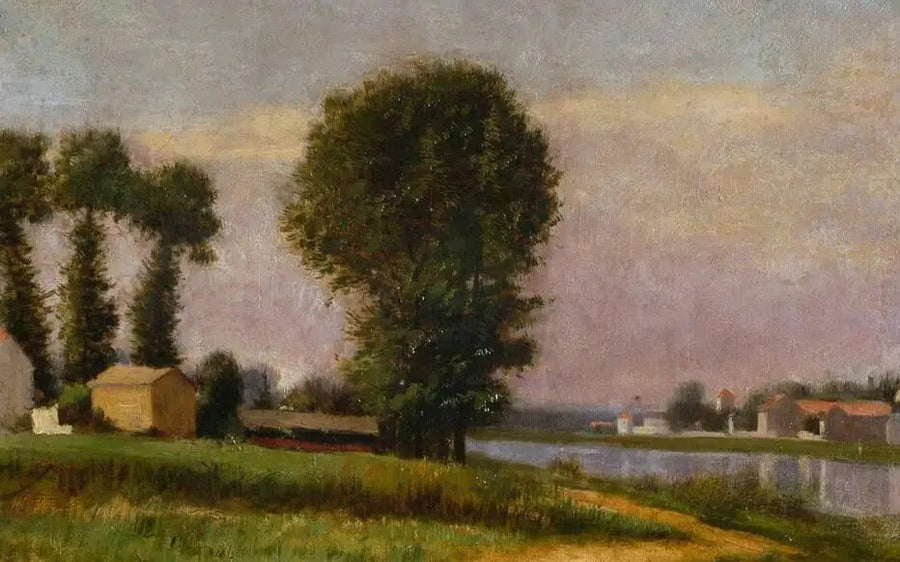 Bredden af Petit Gennevilliers og Seinen - Gustave Caillebotte
