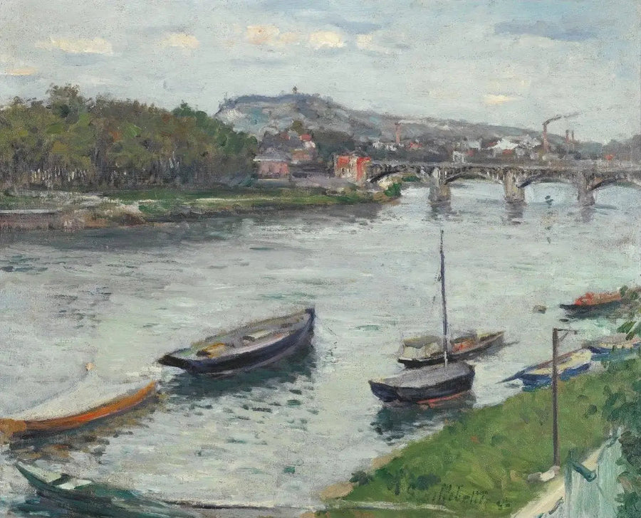 Bjerget og Broen i Argenteuil - Gustave Caillebotte