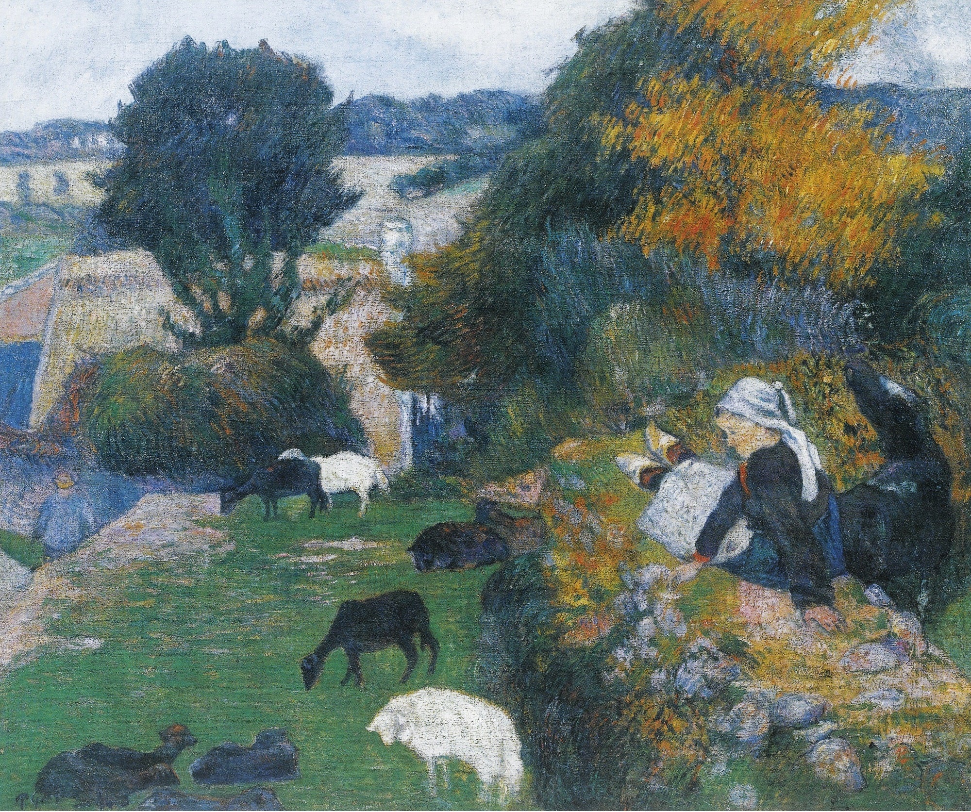 Reproduction du tableau « La bergère bretonne - Paul Gauguin » par Alpha Reproduction en peinture à l’huile