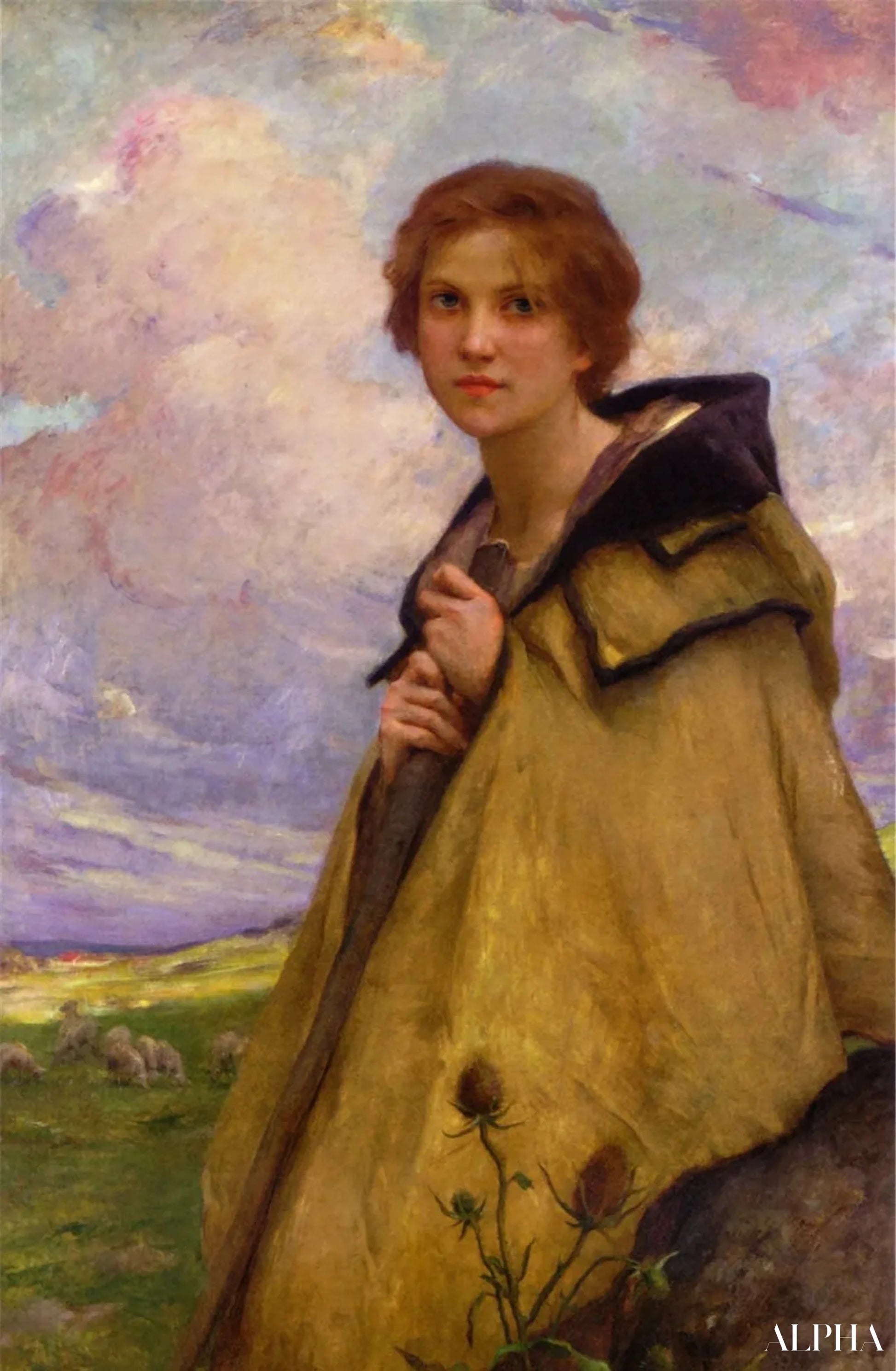 La bergère - Charles-Amable Lenoir - Reproduktioner af malerier og højkvalitets malerier