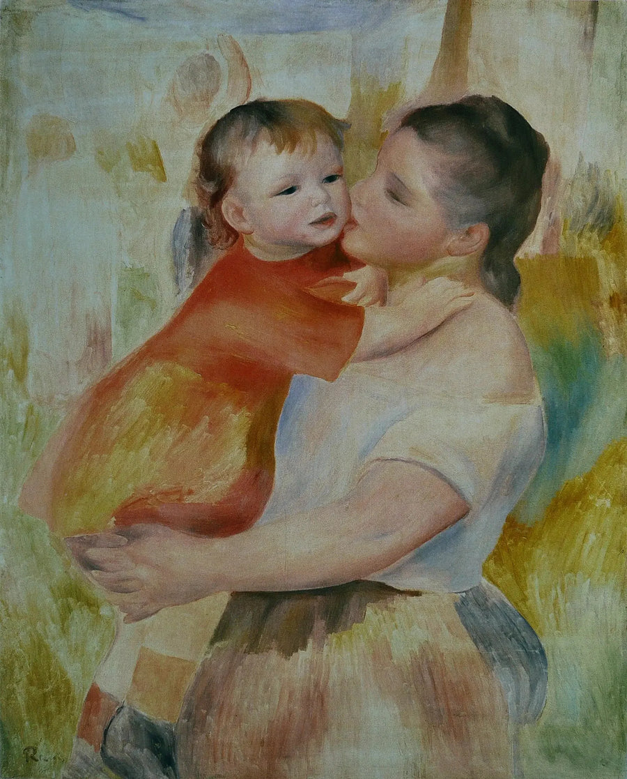 Vaskekonen og hendes barn - Pierre-Auguste Renoir