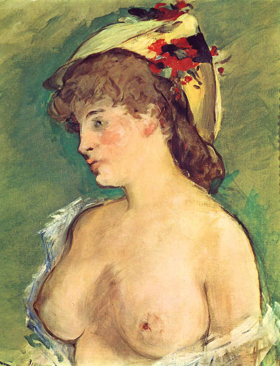 Den blonde med nøgne bryster - Édouard Manet