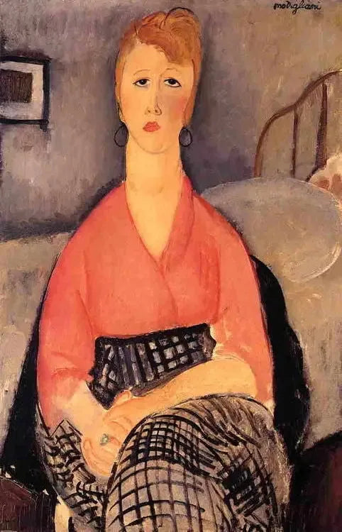 Den lyserøde bluse - Amedeo Modigliani