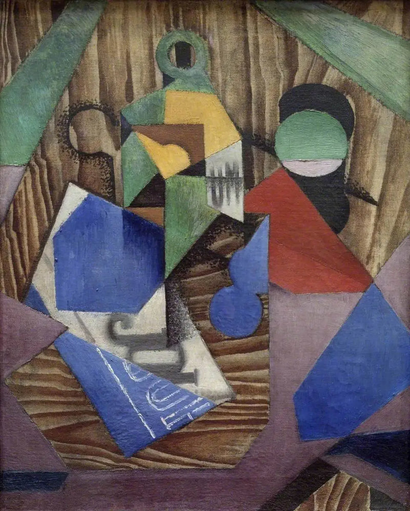 La Bouteille de rhum og journalen - Juan Gris