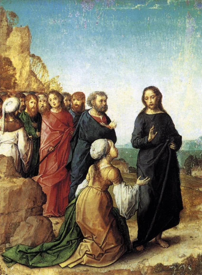 Den kananeiske beder om helbredelse for sin datter - Juan de Flandes