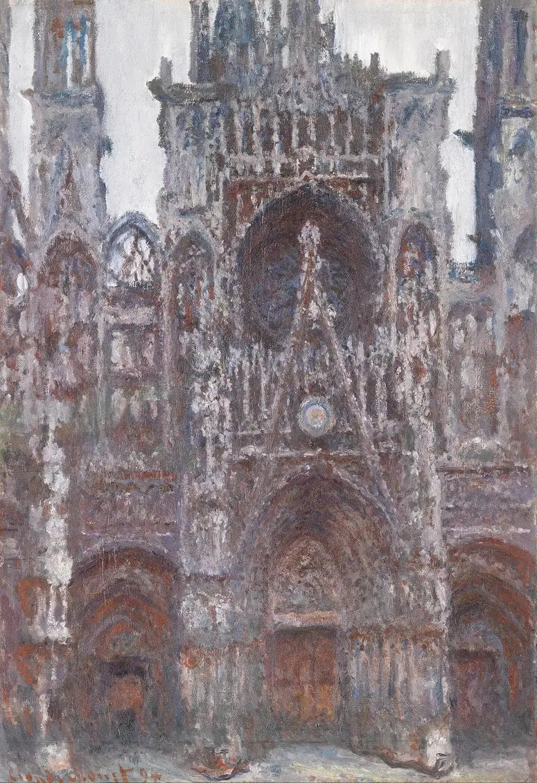 Rouen Katedral. Portalen set forfra, Brun Harmoni - Claude Monet