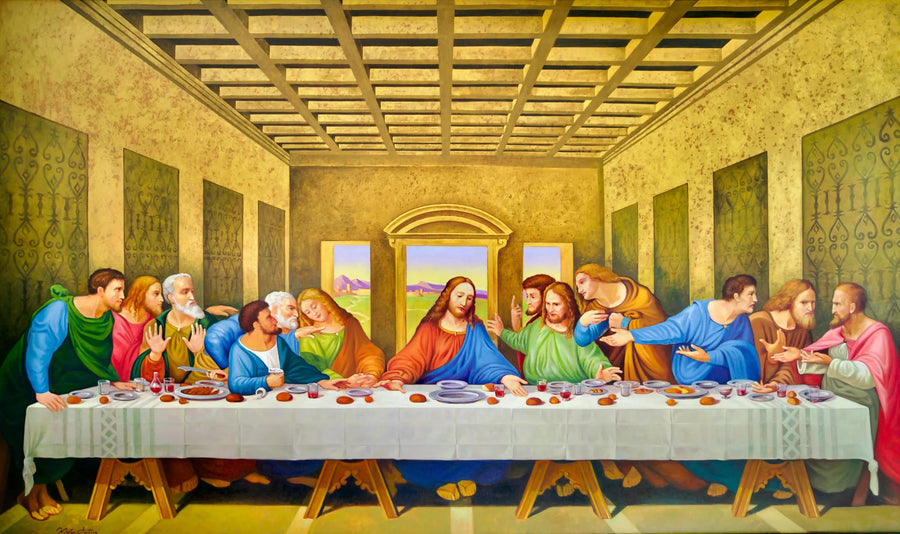 La Cène – En genfortolkning af mesterværket af Leonardo da Vinci af Master Apollon | 270 x 160 cm