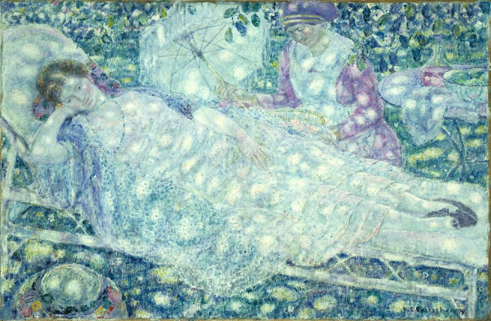 La chaise longue - Frederick Carl Frieseke image 1 copie peinte à la main à l’huile