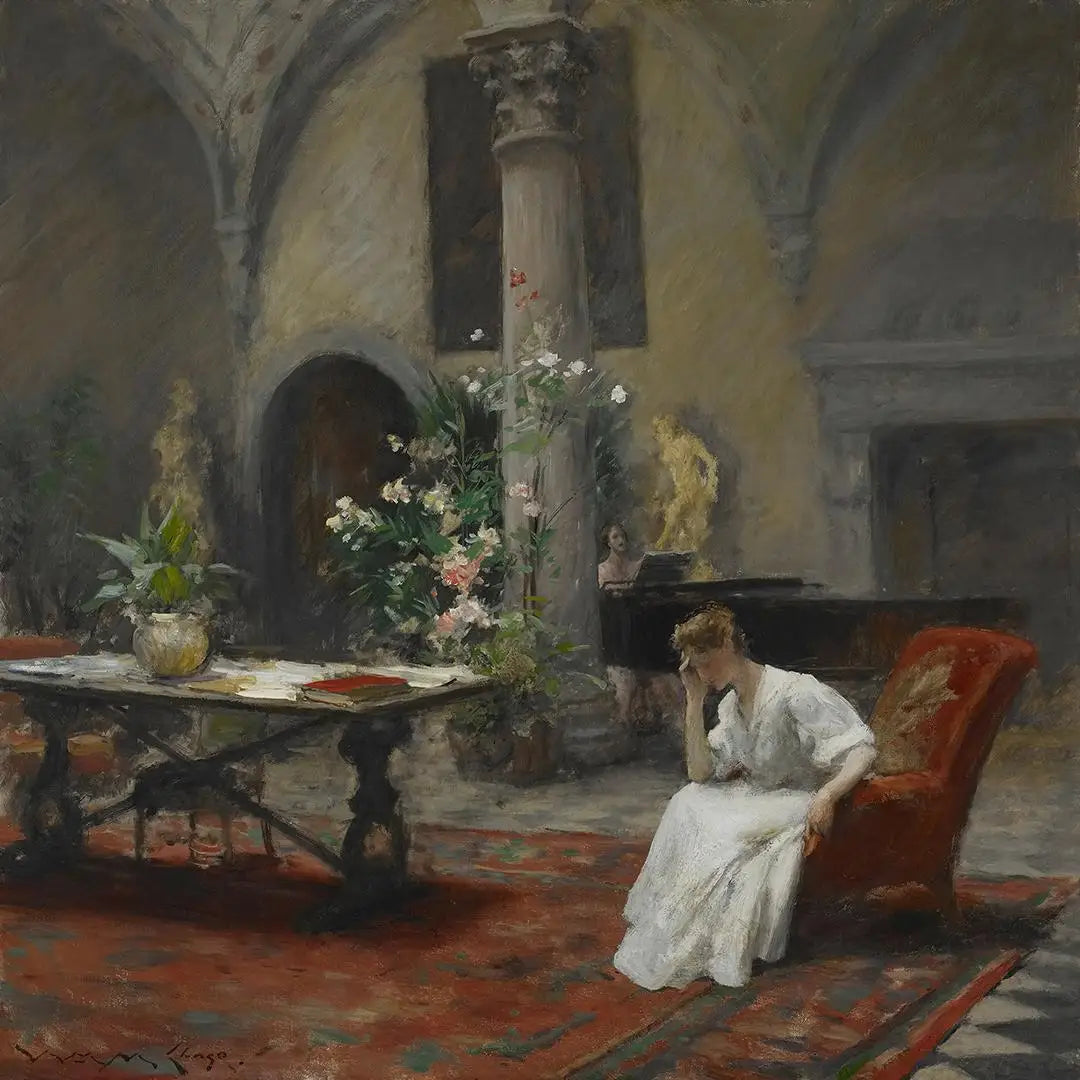 La chanson - William Merritt Chase image 1 copie peinte à la main à l’huile