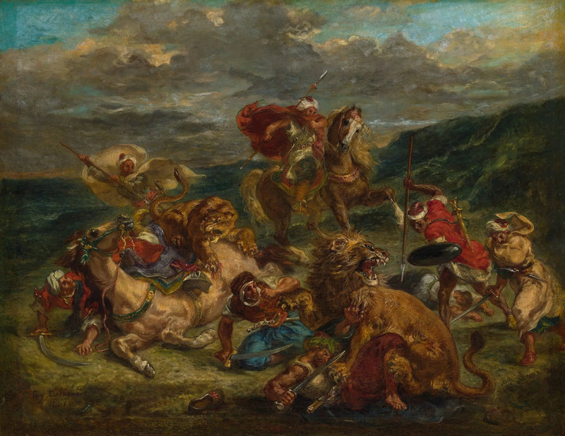 Løvejagten - Eugène Delacroix