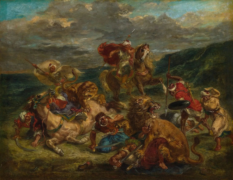 Løvejagten - Eugène Delacroix