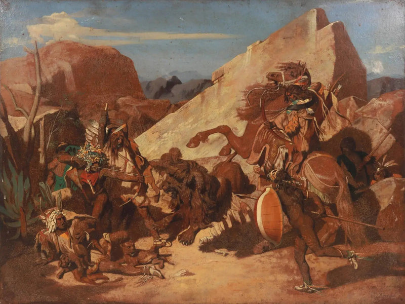 Løvejagt blandt indianerne - Jean-Léon Gérôme