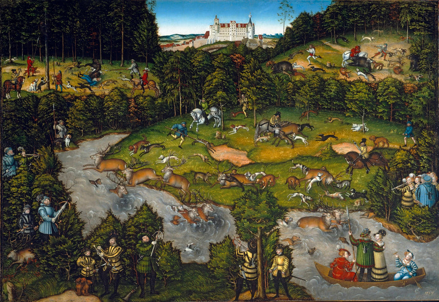 Jagt nær Hartenfels Slot - Lucas Cranach den Ældre