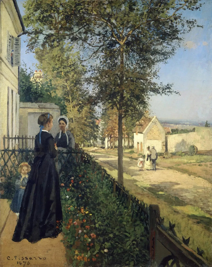 Samtalen, Louveciennes - Camille Pissarro