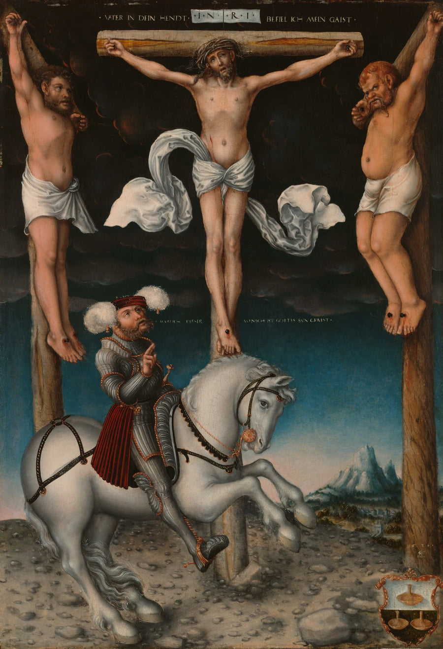 Kristi korsfæstelse med den omvendte centurion - Lucas Cranach den Ældre