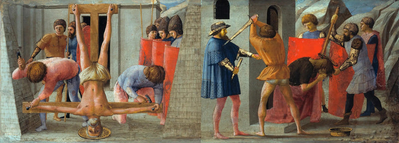 Kristi korsfæstelse af Sankt Peter og Johannes Døbers halshugning - Masaccio