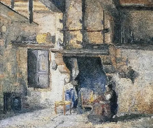 Køkkenet i huset Piette, Montfoucault - Camille Pissarro
