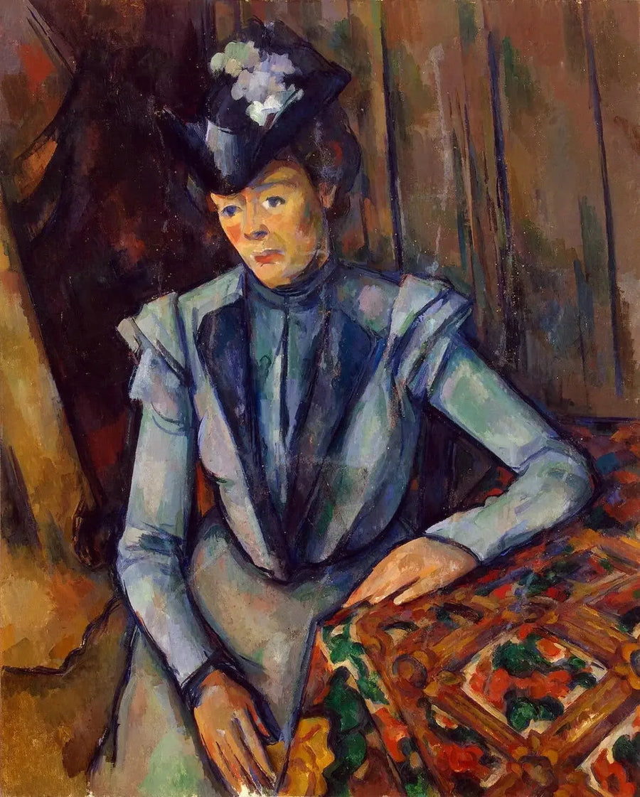 Damen i blåt - Paul Cézanne