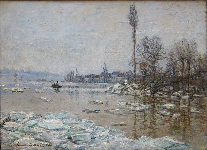 La Débâcle à Vétheuil, med udsigt over Lavacourt - Claude Monet