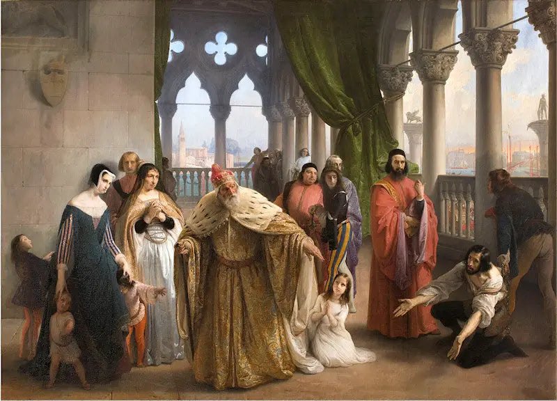 Den sidste møde mellem Jacopo Foscari og hans familie før hans eksil - Francesco Hayez