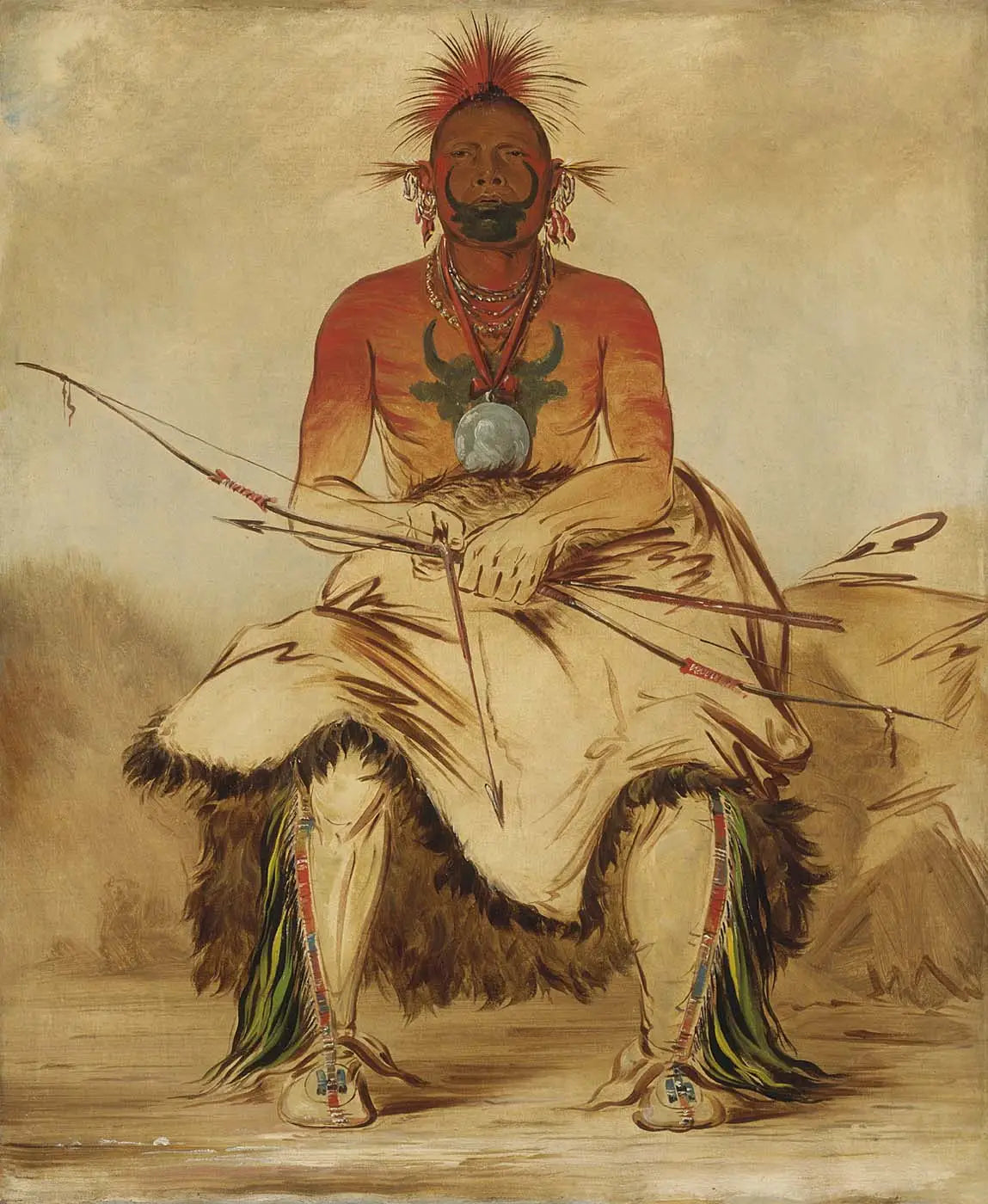 La-dóo-ke-a Buffalo Bull un grand guerrier Pawnee - George Catlin - Alpha Reproduction