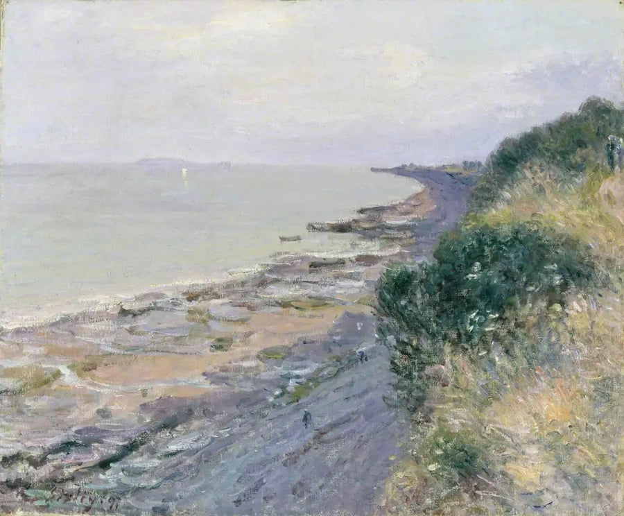 Klippen ved Penarth, aften, lavvande - Alfred Sisley