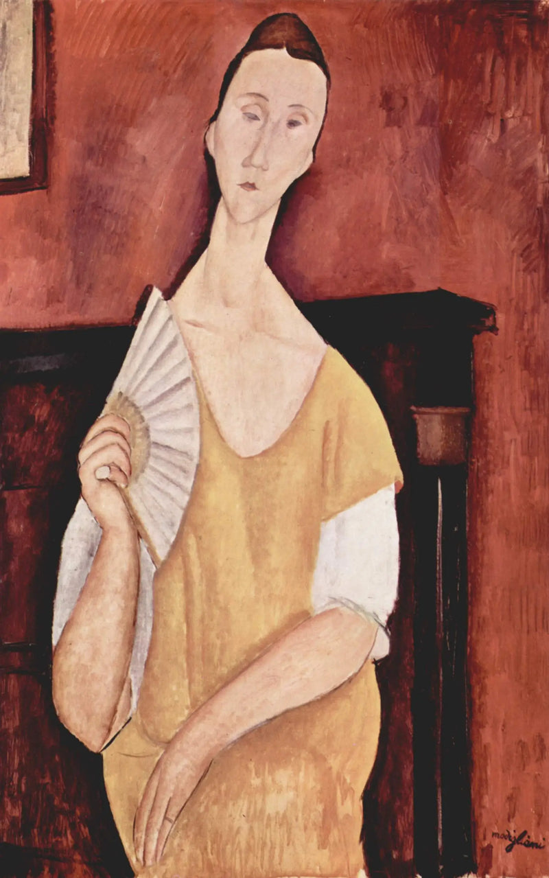 Kvinden med vifte - Amedeo Modigliani