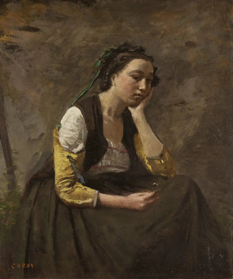 Kvinden med tanken - Jean-Baptiste Camille Corot