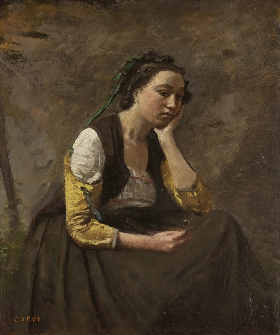 Kvinden med tanken - Jean-Baptiste Camille Corot