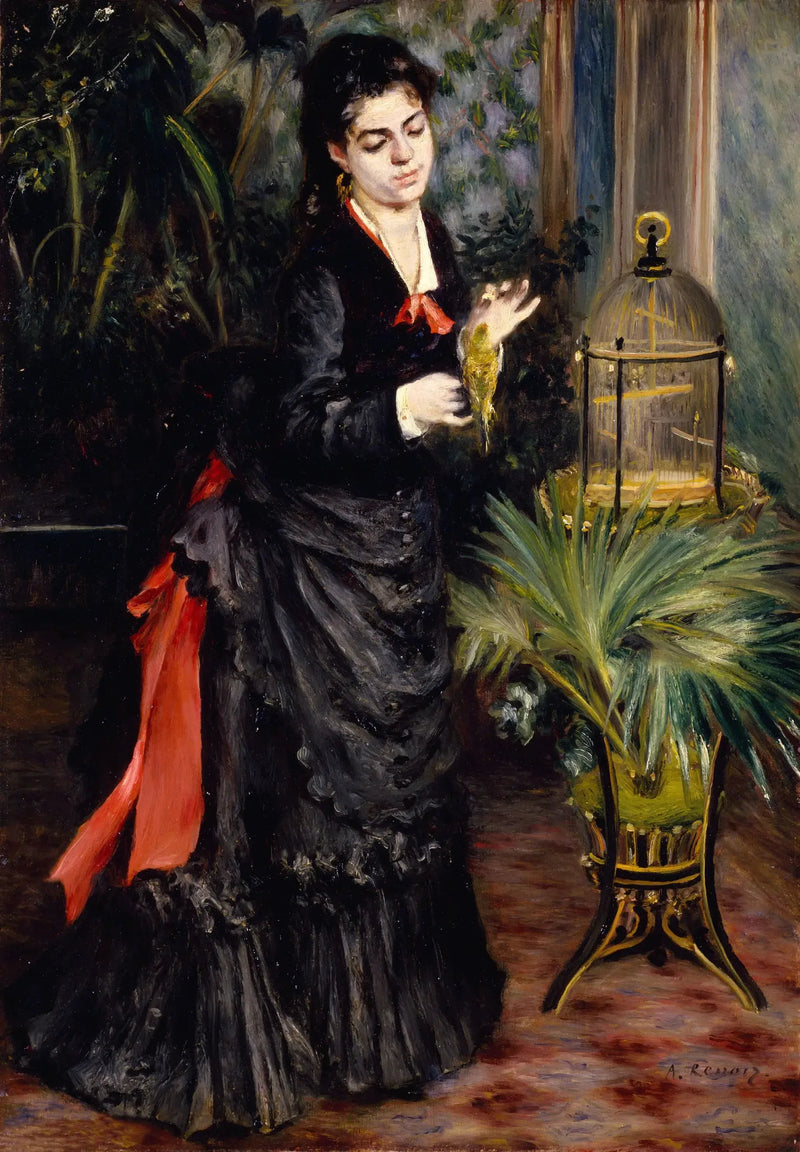 Kvinden med parakitten - Pierre-Auguste Renoir