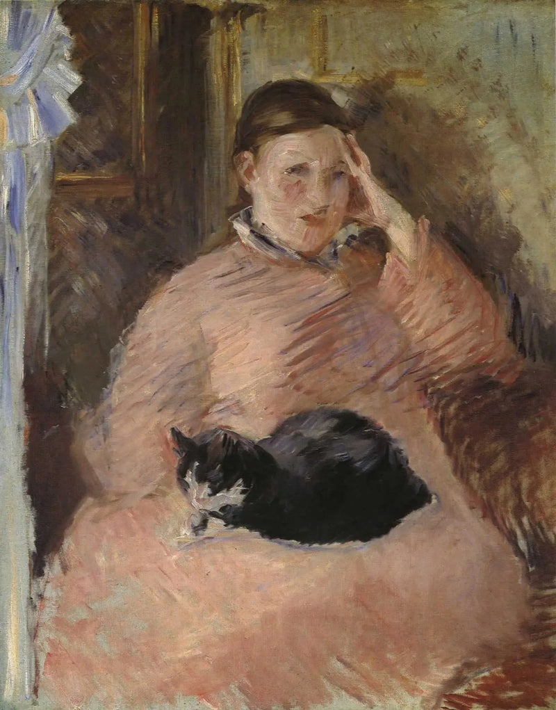 Kvinden med katten - Édouard Manet