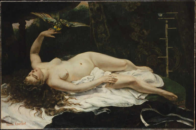 Kvinden med papegøjen - Gustave Courbet