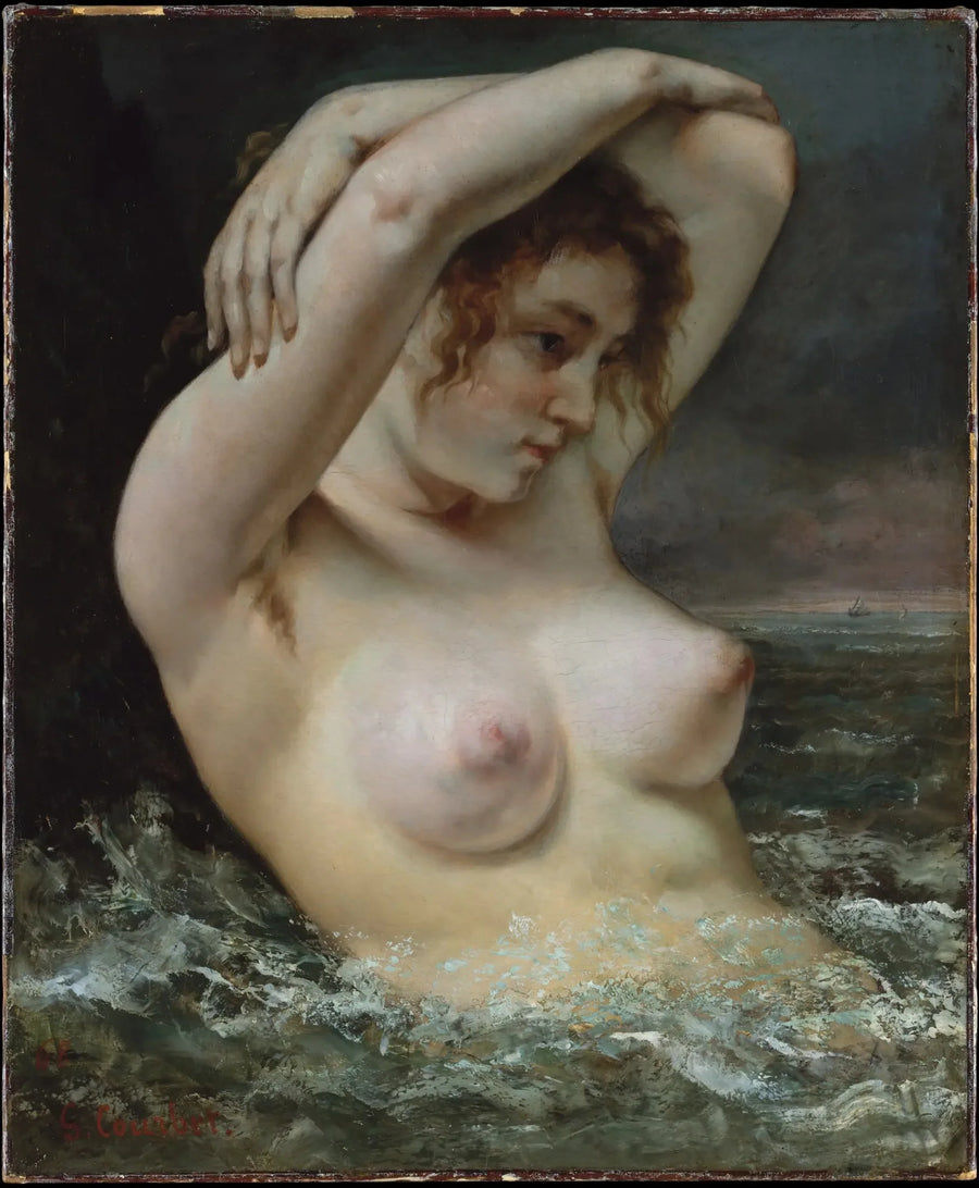 Kvinden i bølgerne - Gustave Courbet