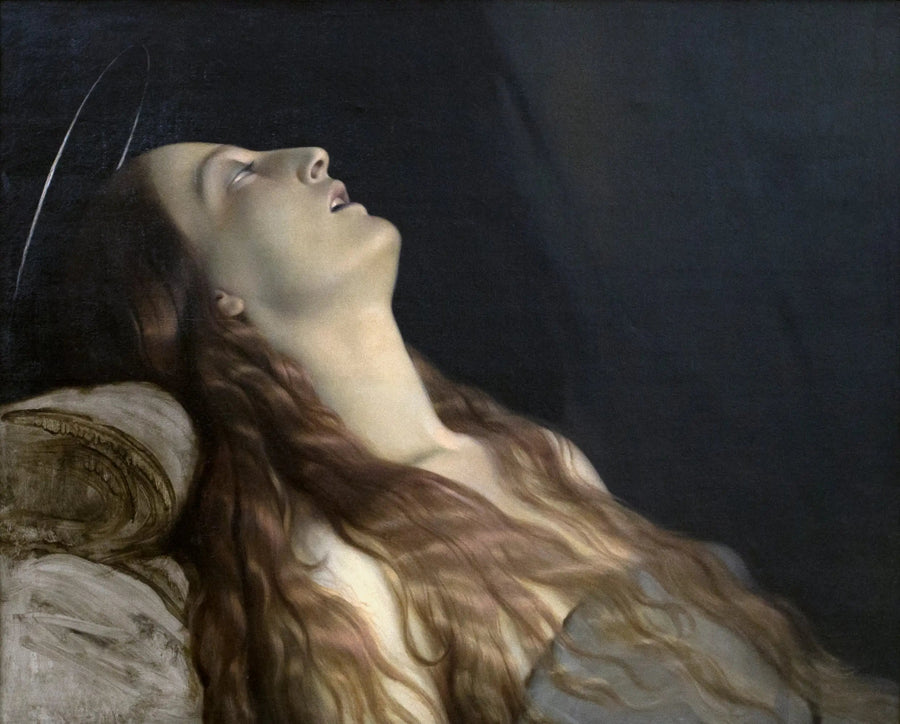 Kunstnerens kone, Louise Vernet, på sit dødsleje - Paul Delaroche