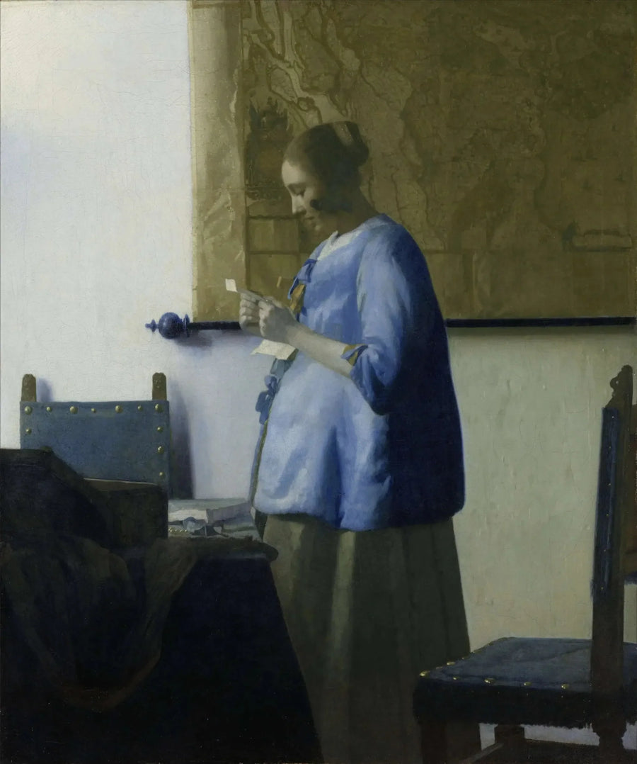 Kvinden i blåt læser et brev - Johannes Vermeer