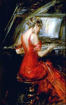 Kvinden i rød - Giovanni Boldini